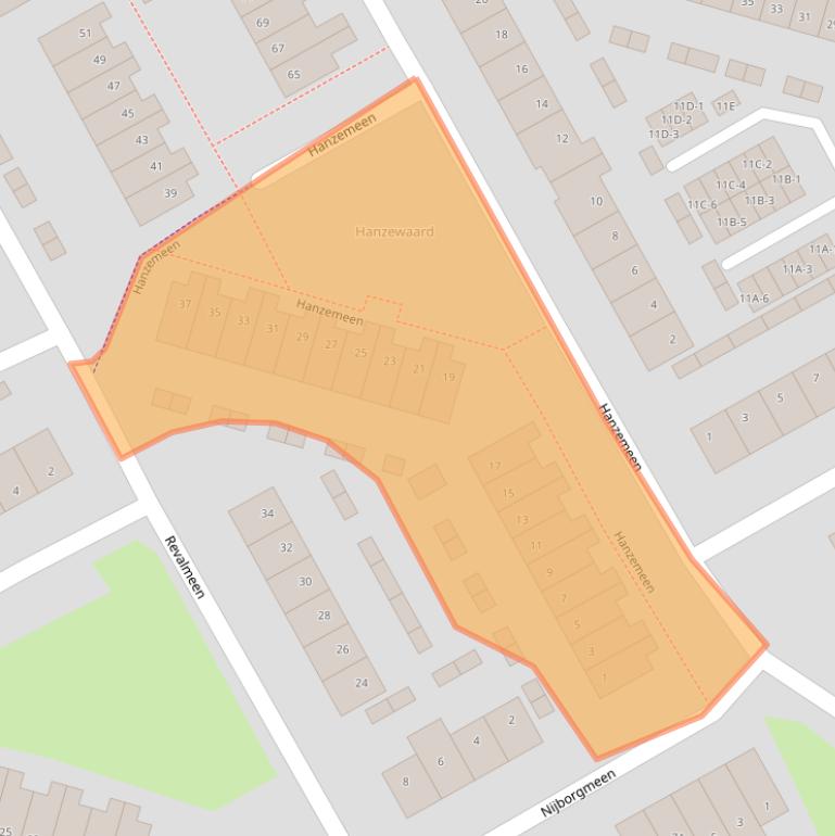 Kaart van postcodegebied 3844EE.