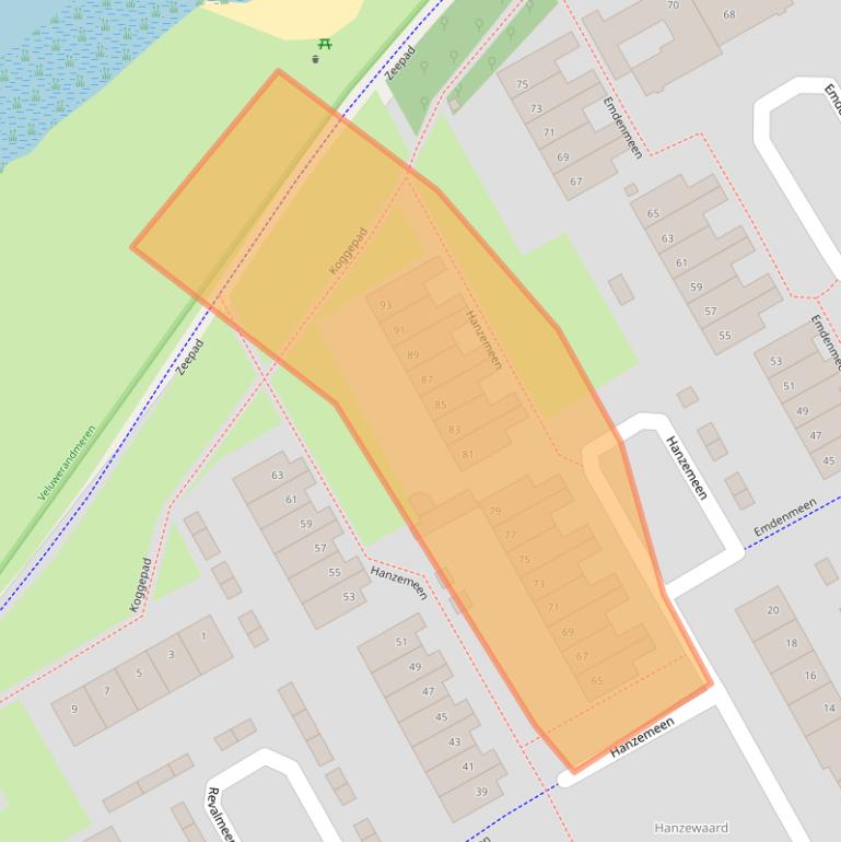 Kaart van postcodegebied 3844EH.