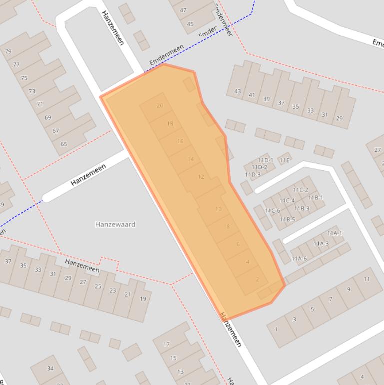 Kaart van postcodegebied 3844EJ.