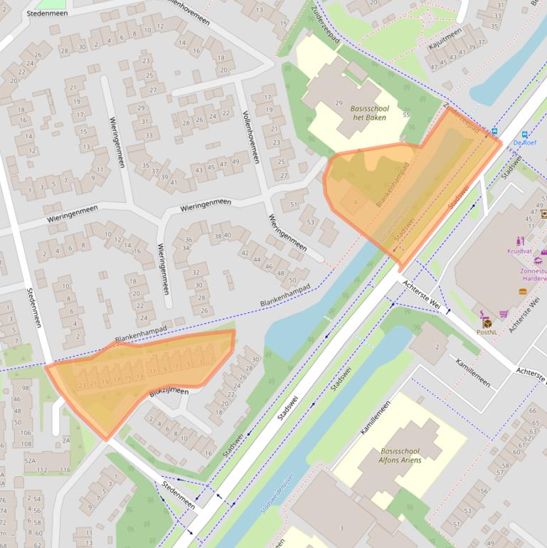 Kaart van postcodegebied 3844HC.