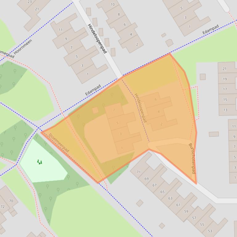 Kaart van postcodegebied 3844HK.