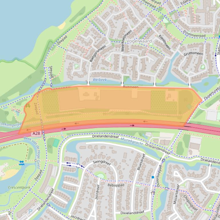 Kaart van postcodegebied 3844HM.