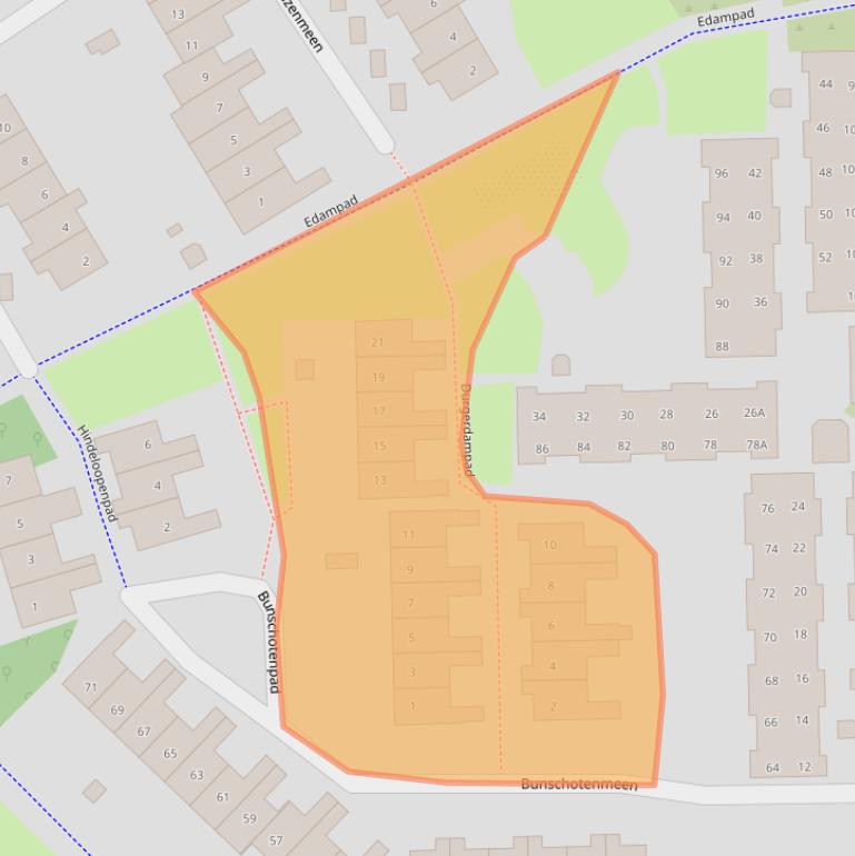 Kaart van postcodegebied 3844HN.