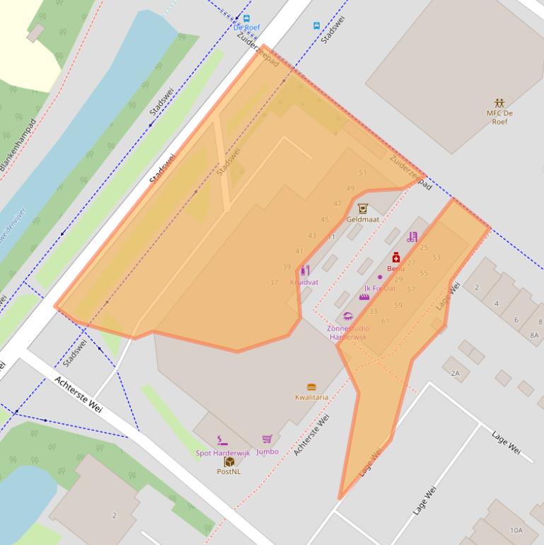 Kaart van postcodegebied 3844HS.