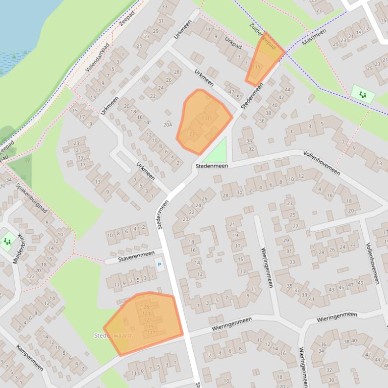 Kaart van postcodegebied 3844JC.