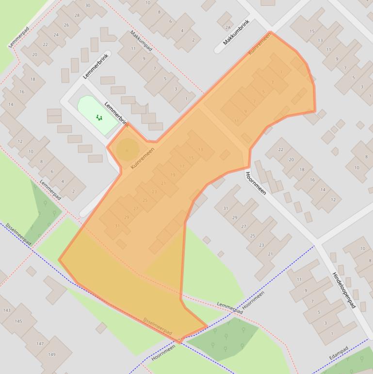 Kaart van postcodegebied 3844JH.