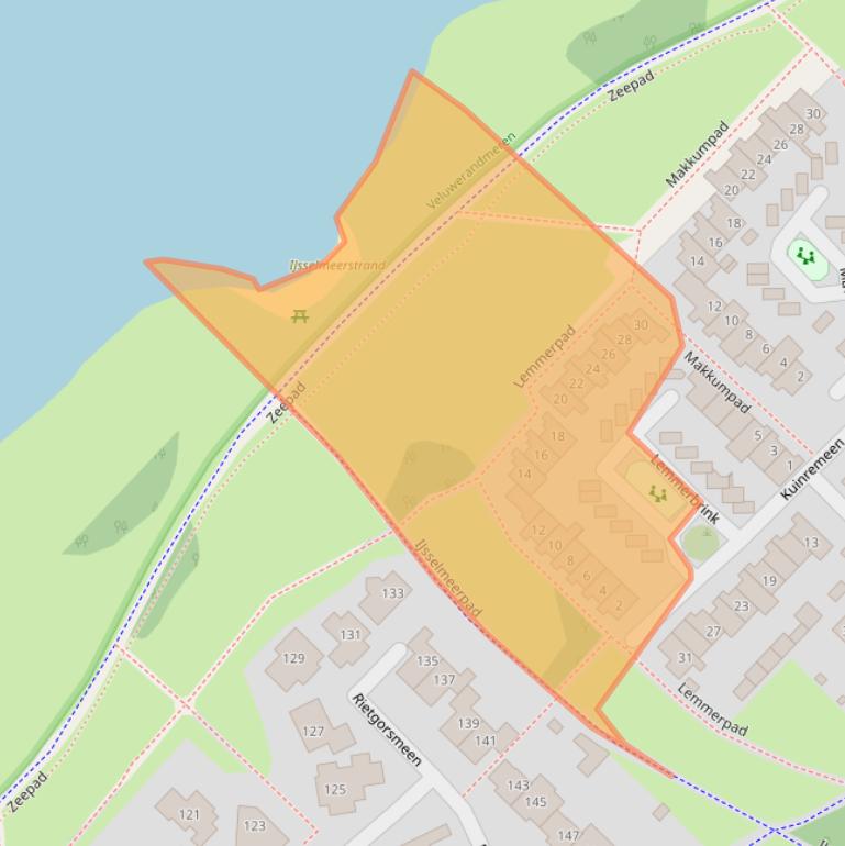 Kaart van postcodegebied 3844JJ.