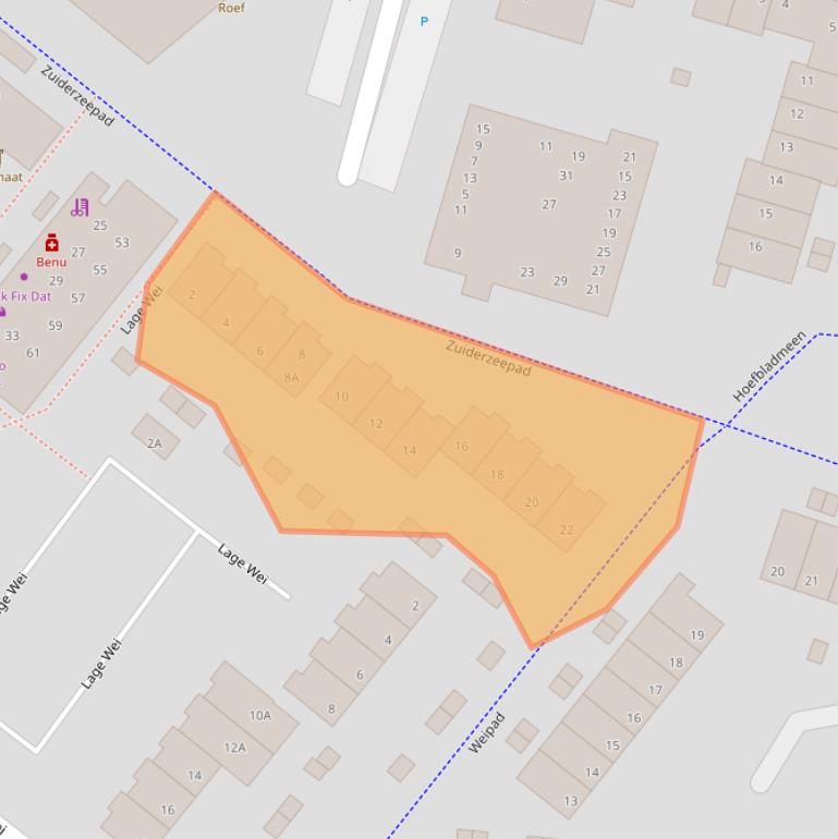 Kaart van postcodegebied 3844JV.