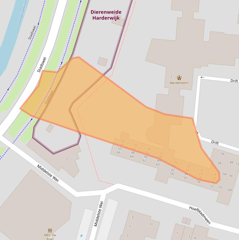 Kaart van postcodegebied 3844JX.