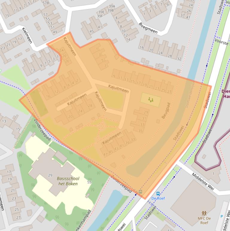 Kaart van postcodegebied 3844KB.