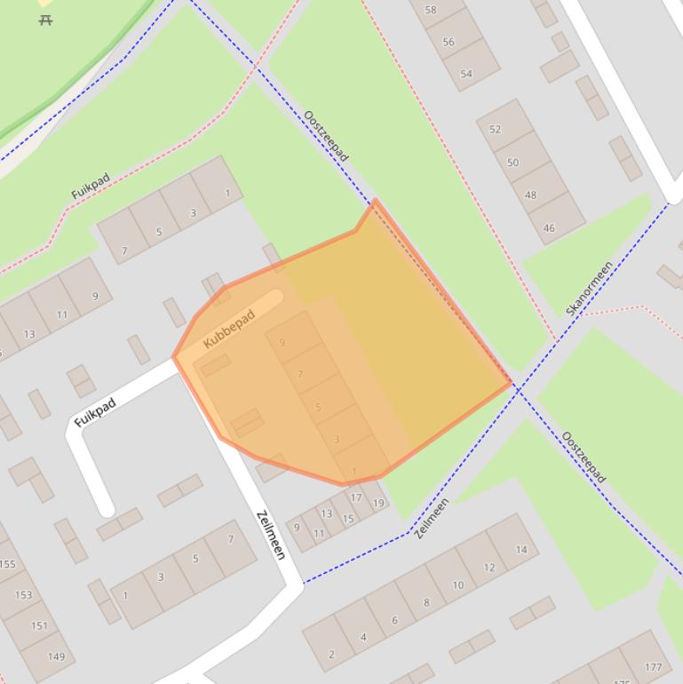 Kaart van postcodegebied 3844KH.