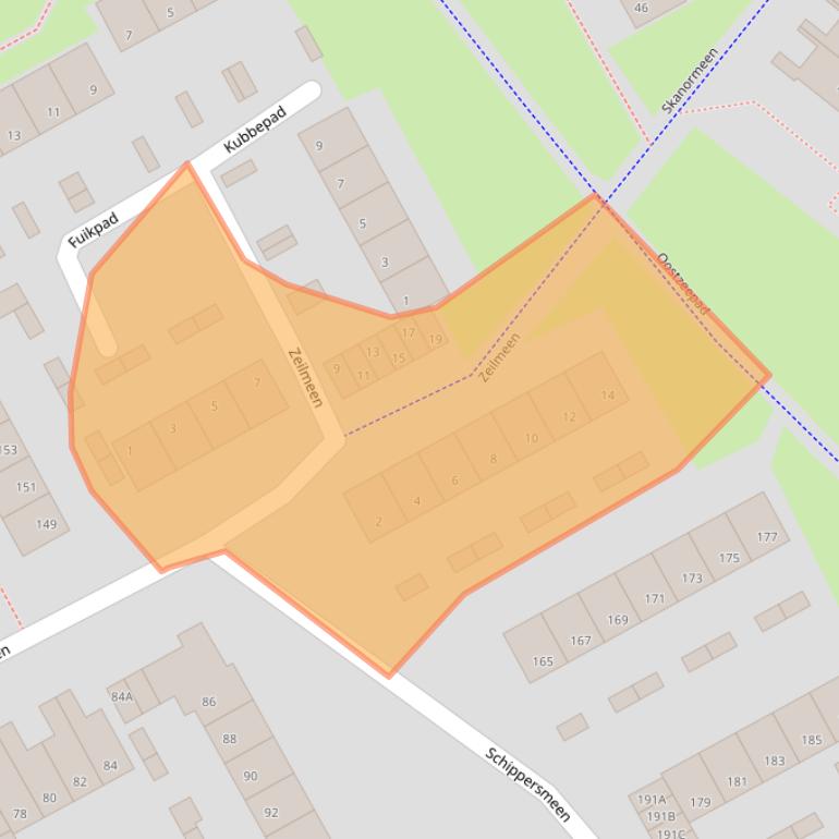 Kaart van postcodegebied 3844KJ.