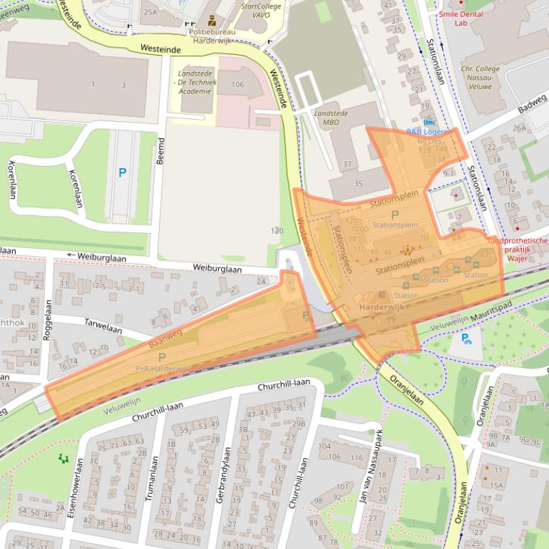 Kaart van postcodegebied 3844KR.