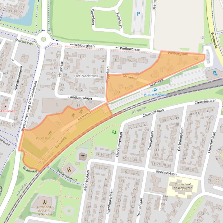 Kaart van postcodegebied 3844KS.