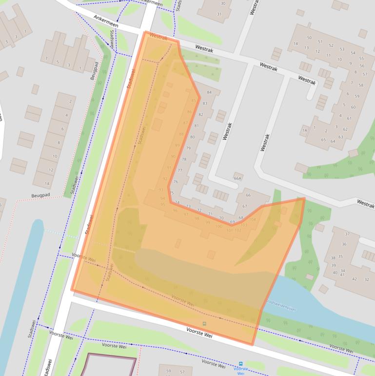 Kaart van postcodegebied 3844LG.