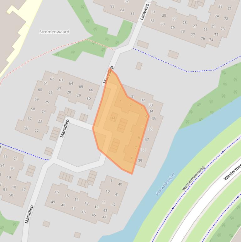 Kaart van postcodegebied 3844LP.