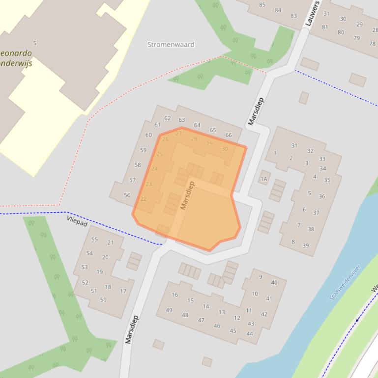 Kaart van postcodegebied 3844LT.