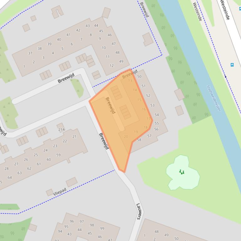 Kaart van postcodegebied 3844MJ.