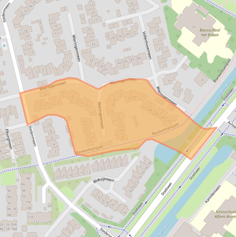 Kaart van postcodegebied 3844NA.