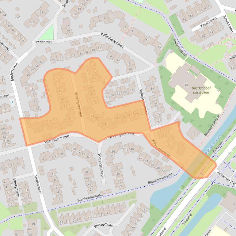 Kaart van postcodegebied 3844NB.