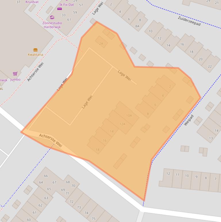 Kaart van postcodegebied 3844NE.