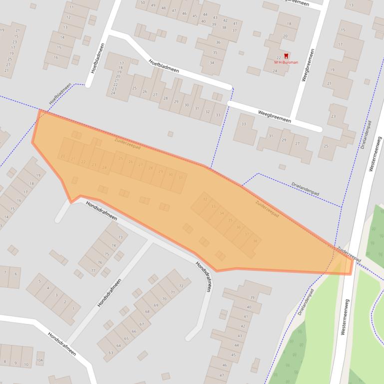 Kaart van postcodegebied 3844PB.