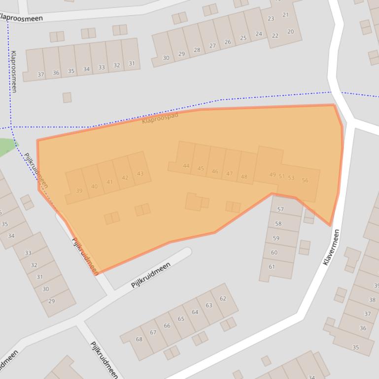 Kaart van postcodegebied 3844PN.