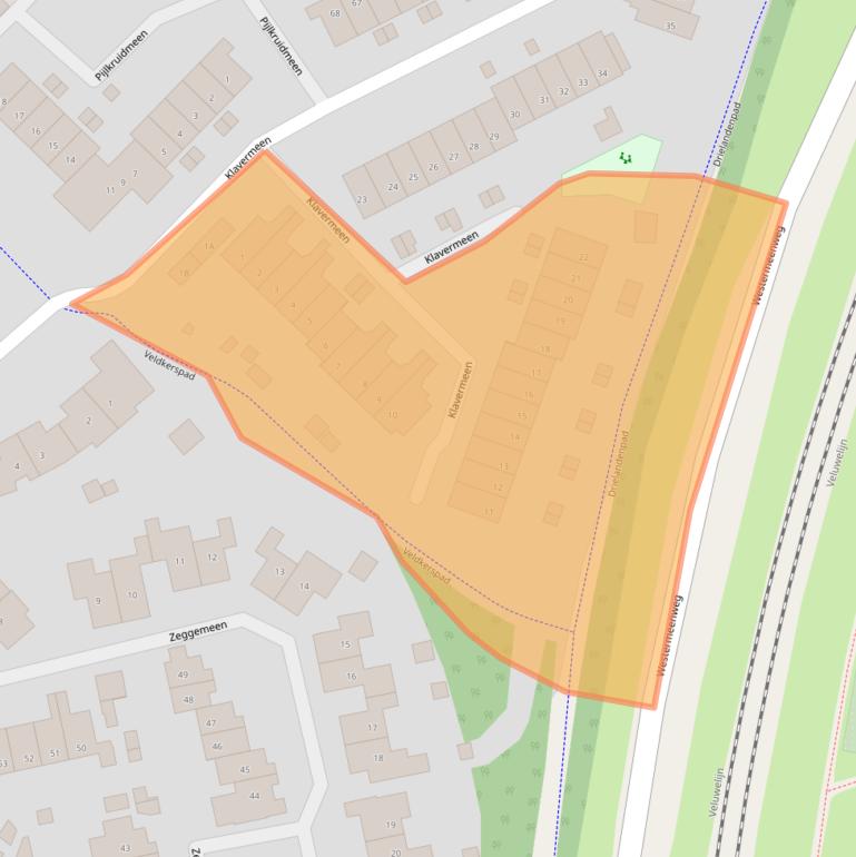 Kaart van postcodegebied 3844PR.