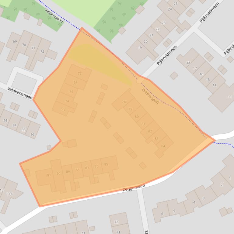 Kaart van postcodegebied 3844RG.