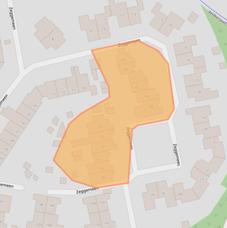 Kaart van postcodegebied 3844RM.