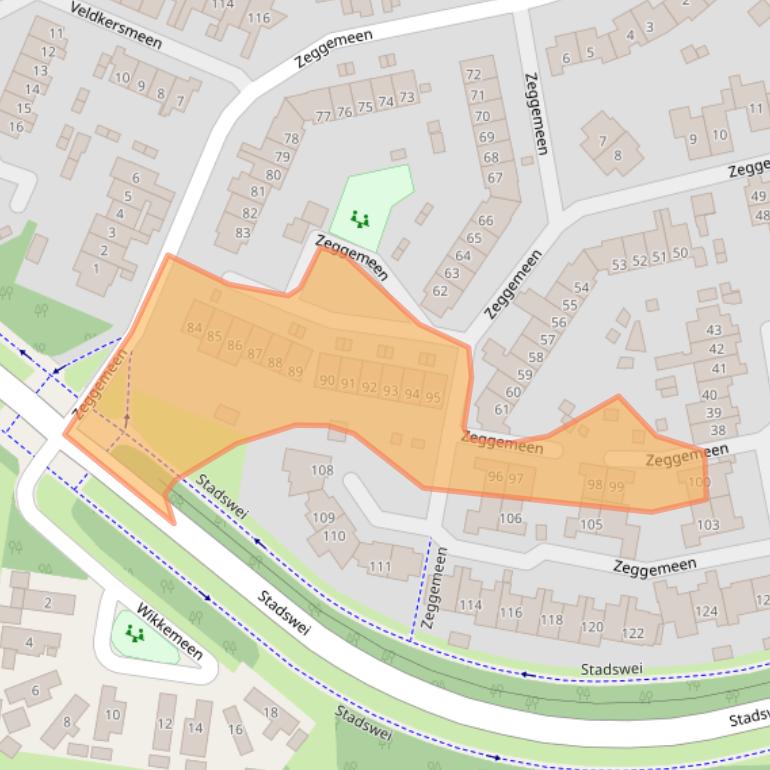 Kaart van postcodegebied 3844RR.