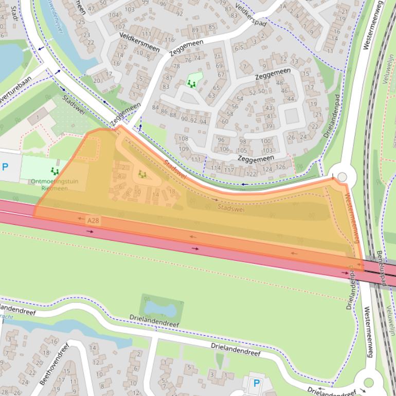 Kaart van postcodegebied 3844RT.