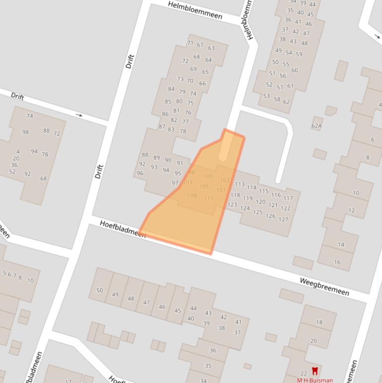 Kaart van postcodegebied 3844VJ.