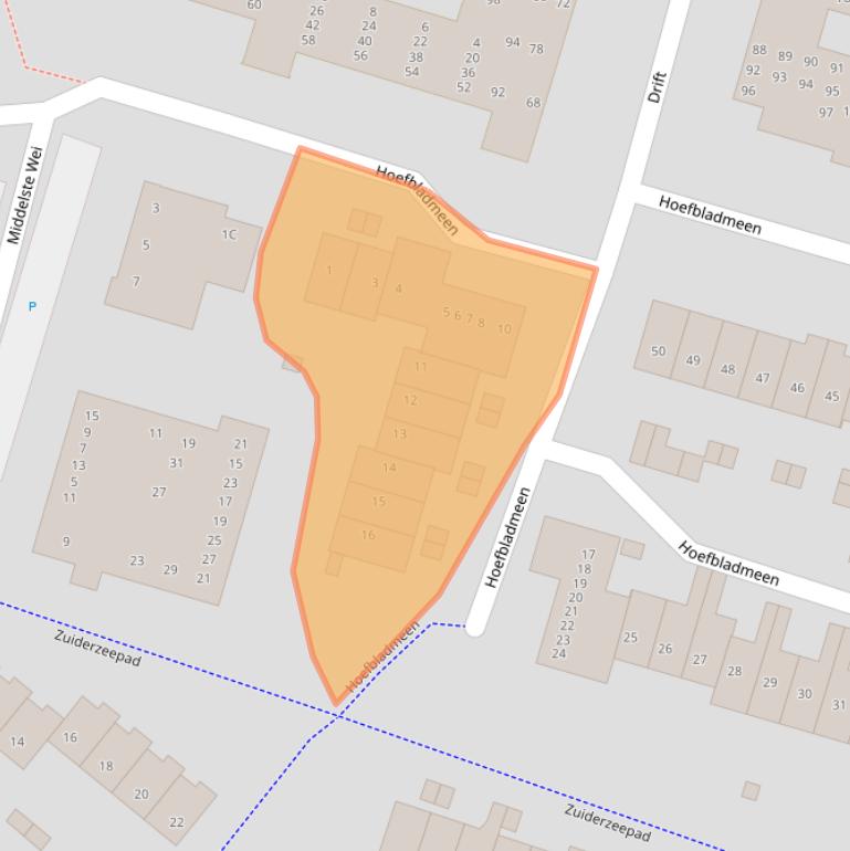 Kaart van postcodegebied 3844VL.