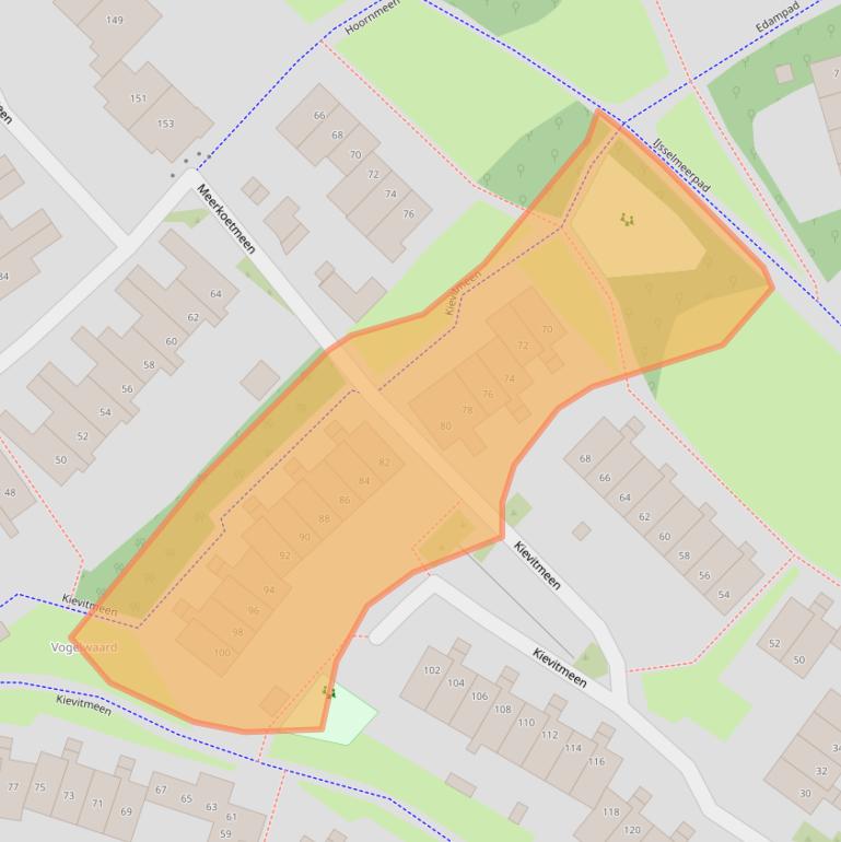 Kaart van postcodegebied 3844XJ.