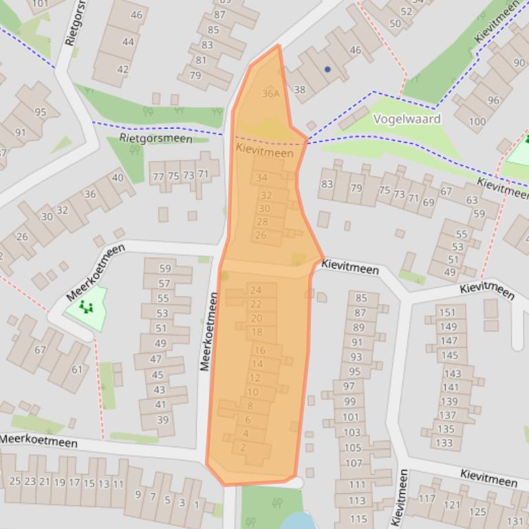 Kaart van postcodegebied 3844XP.