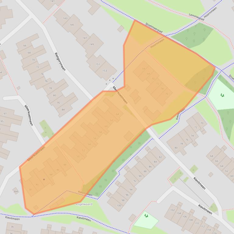 Kaart van postcodegebied 3844XR.