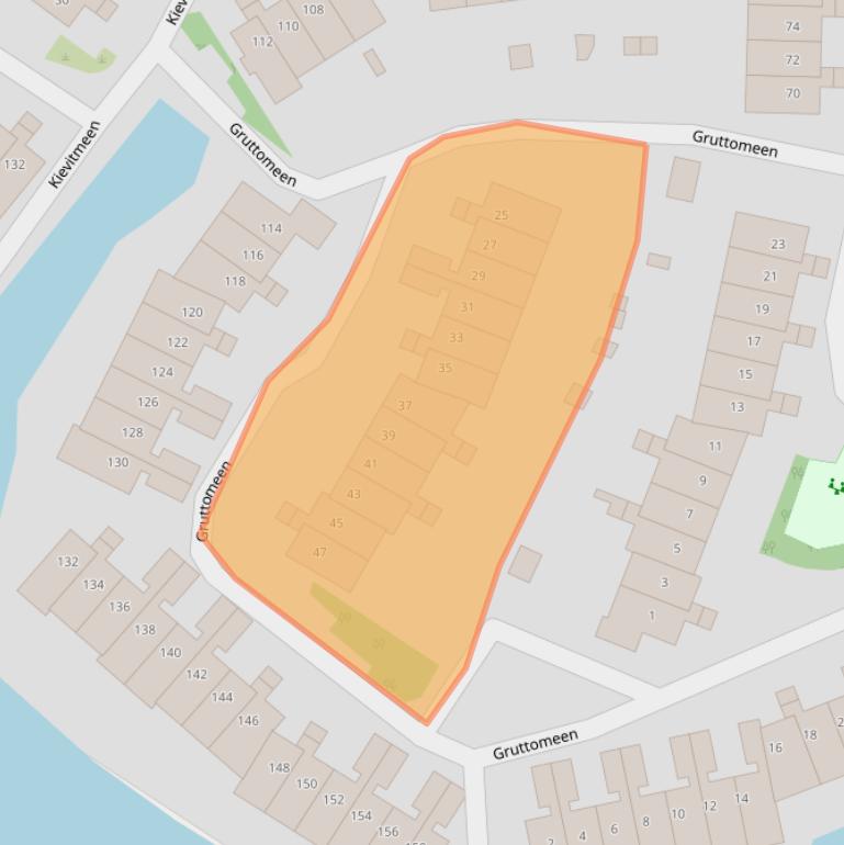 Kaart van postcodegebied 3844ZB.