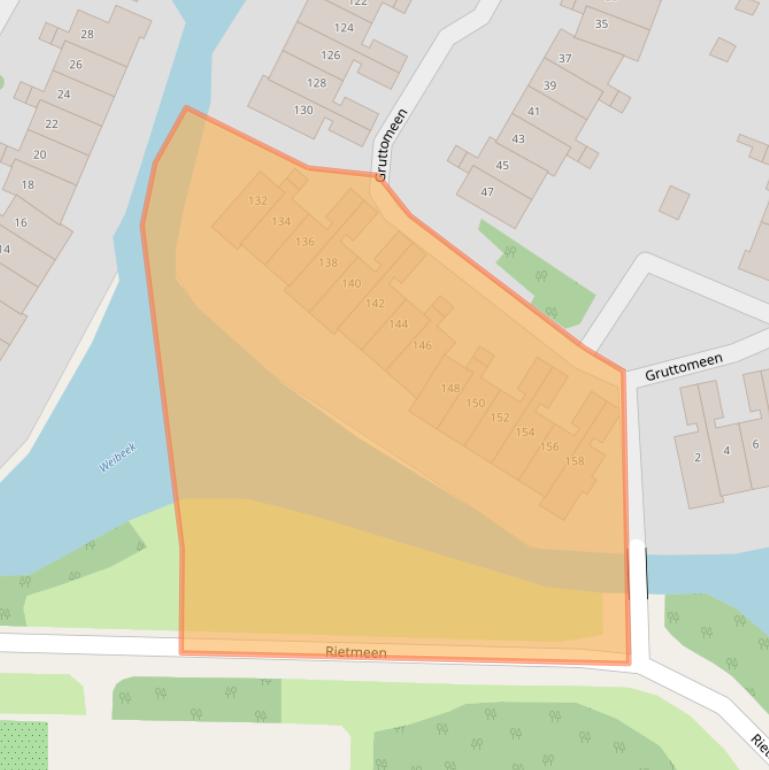 Kaart van postcodegebied 3844ZJ.