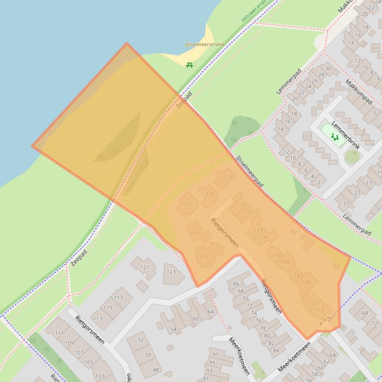 Kaart van postcodegebied 3844ZP.