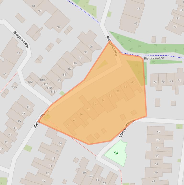 Kaart van postcodegebied 3844ZS.