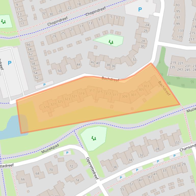 Kaart van postcodegebied 3845AL.