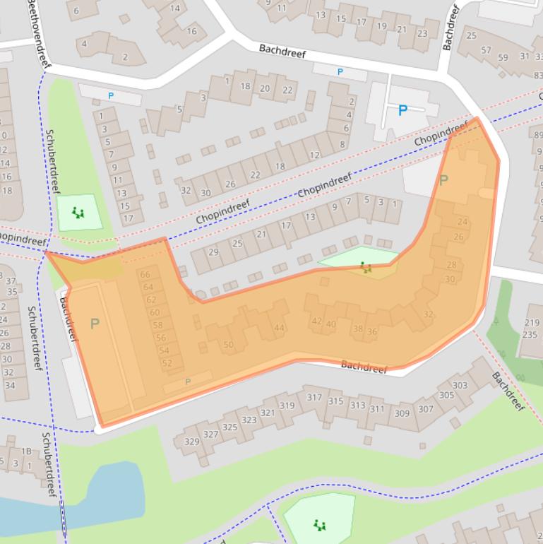 Kaart van postcodegebied 3845AN.