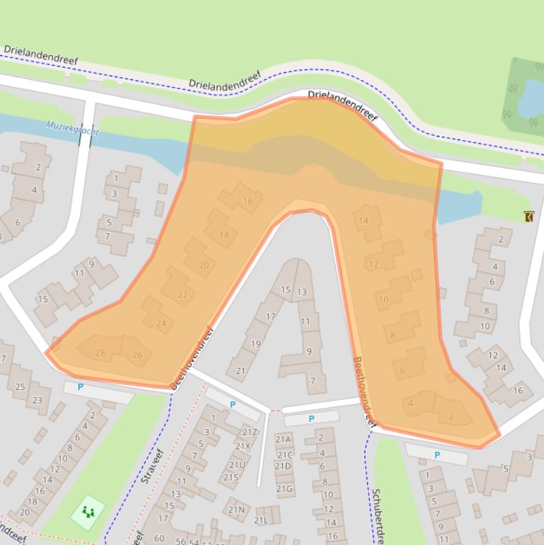 Kaart van postcodegebied 3845AS.