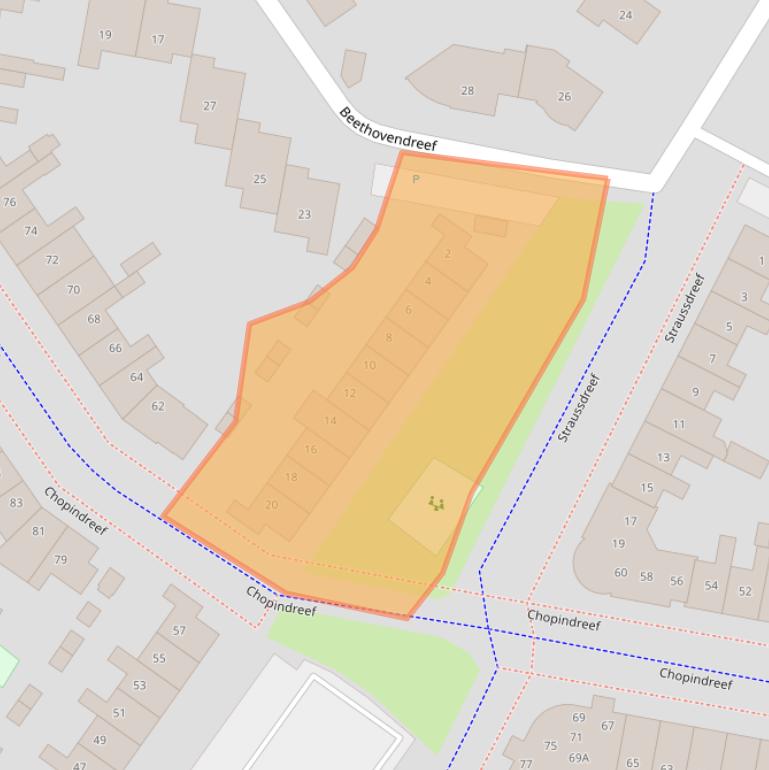 Kaart van postcodegebied 3845AV.