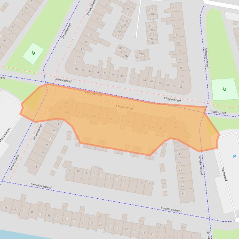 Kaart van postcodegebied 3845BB.