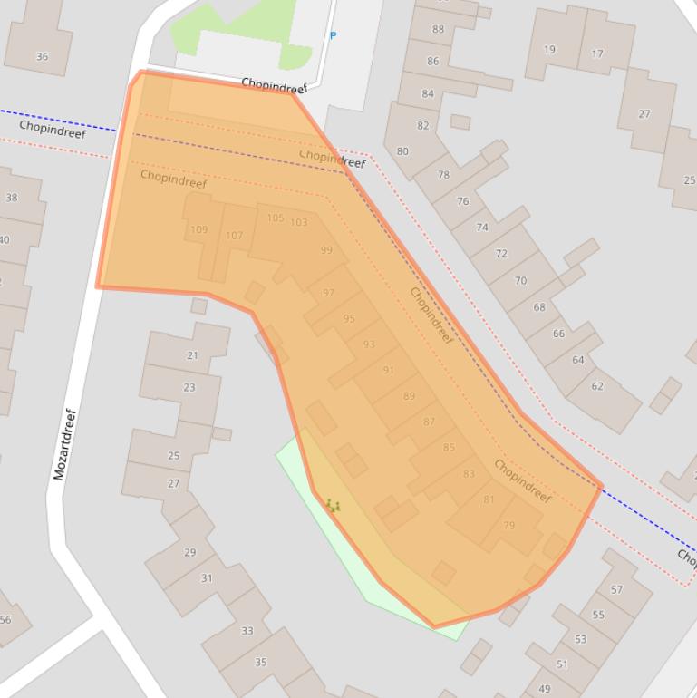 Kaart van postcodegebied 3845BC.