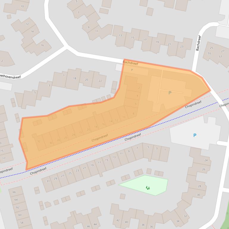 Kaart van postcodegebied 3845BD.