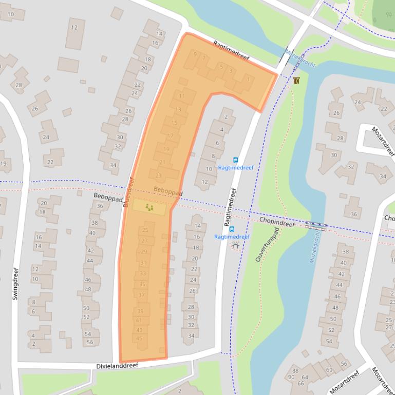 Kaart van postcodegebied 3845BS.