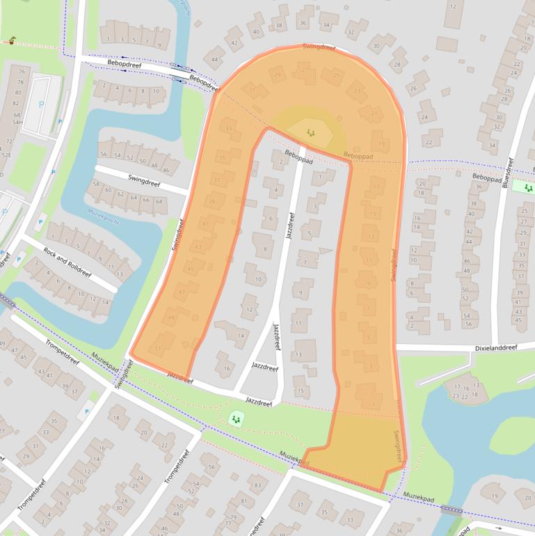 Kaart van postcodegebied 3845BV.